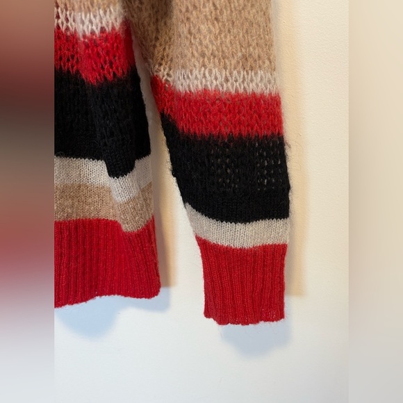& Other Stories Stockholm atelier Red Striped Wool Thin Knit  Sweater , sz : XS - Picture 7 of 9